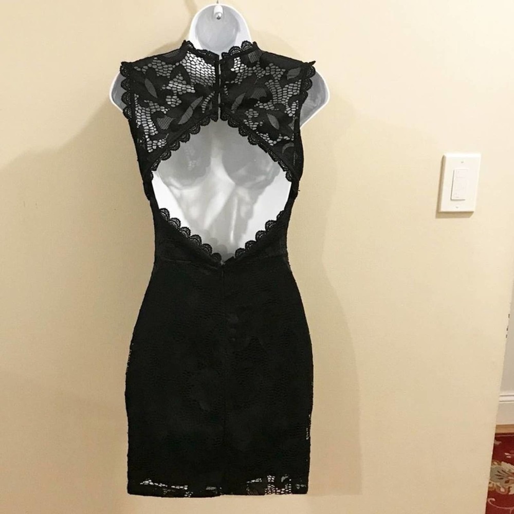 Nasty Gal Black Lace Mini Bodycon Dress Small - Picture 11 of 15